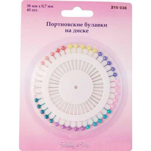 Hobby&Pro Булавки портновские на диске 40 шт. 210038
