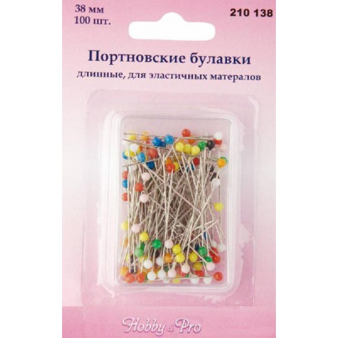 Hobby&Pro Булавки портновские длинные для эласт матер, 100шт 210138