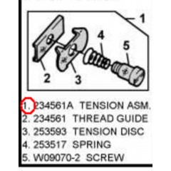 Нитенаправитель иглодержателя в сборе 234561A